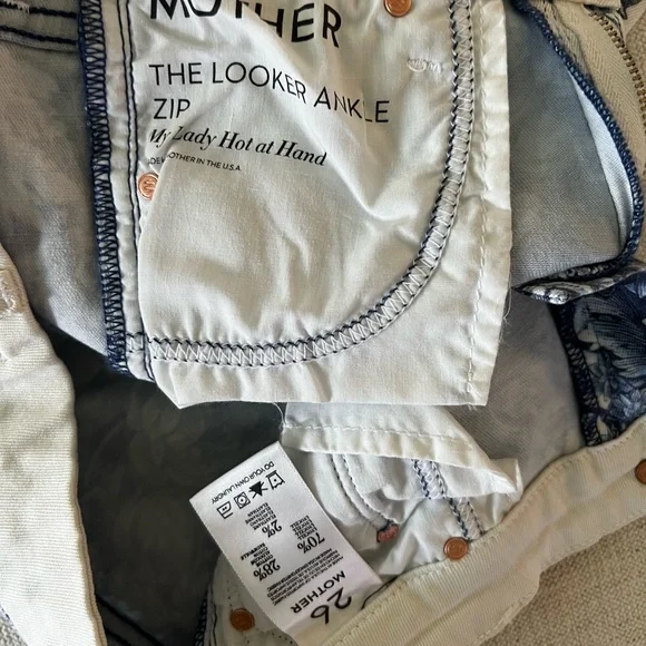 NWT MOTHER Jeans The Looker Ankle Zip Floral  My Lady Hot at Hand Sz26 - Picture 3 of 4